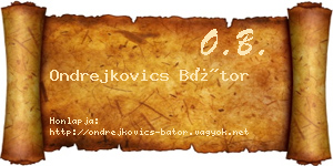 Ondrejkovics Bátor névjegykártya